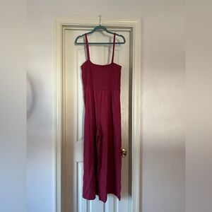 GAP Wide-Leg Smocked Jumpsuit XL
